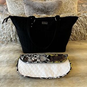 VERA BRADLEY Baroque 2010 Ultimate Baby Performance Twill Black Diaper Bag Pad
